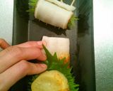 大葉とたくあんのちくわ巻作り方2写真