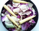 紫白菜とベビーコーンの八宝菜風作り方3写真