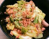 シンプル！鮭フレークとキャベツの蒸し焼き作り方4写真