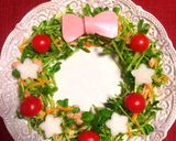 豆苗で簡単＊Xmasリースサラダ作り方4写真