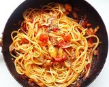 さばとトマトのパスタ作り方5写真