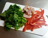 パプリカとほうれん草のバジル風味パスタ♪作り方2写真