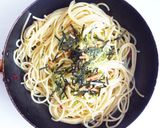 お茶漬けの素で和風ペペロンチーノ風パスタ作り方2写真