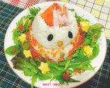 雪だるまのサラダ寿司♡作り方10写真