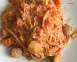 ミネストローネで蟹のトマトクリームパスタ作り方4写真