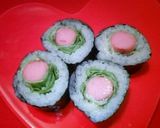 超簡単！魚肉ソーセージで海苔巻き♪♫♬作り方4写真
