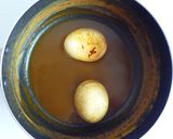 黄金の煮玉子　ターメリックエッグ作り方3写真