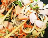 簡単☆めんつゆで☆焼うどん作り方1写真
