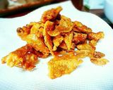 お餅のカリカリ鶏皮とおろしぽん酢のせ作り方3写真