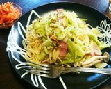 簡単♡キャベツとベーコンのペペロンチーノ作り方5写真
