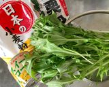 コーン缶と水菜の揚げ焼き作り方1写真