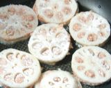 美味しい蓮根の挟み焼き：鶏豚椎茸の詰め物作り方13写真