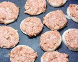 美味しい蓮根の挟み焼き：鶏豚椎茸の詰め物作り方10写真