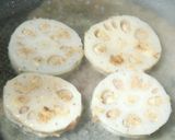 美味しい蓮根の挟み焼き：鶏豚椎茸の詰め物作り方16写真