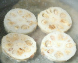 美味しい蓮根の挟み焼き：鶏豚椎茸の詰め物作り方16写真