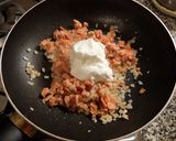 スモークサーモンと蕎麦のクリームパスタ作り方5写真