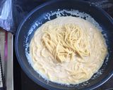 鶏ハムと豆乳明太クリームパスタ作り方4写真