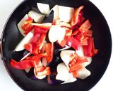 なすと赤ピーマンの味噌炒め作り方3写真