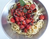 ドライとマリネのプチトマトパスタ作り方4写真