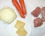 野菜炒めカレー味♪簡単キャベツと油揚げ作り方1写真