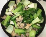 鳥もも肉と青梗菜のふわふわ卵ポン酢炒め作り方4写真