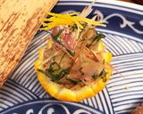 昆布〆真鯛の香草和え 柚子釜仕立て作り方2写真