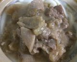 味が染みてる モツ煮込みうどん作り方2写真