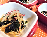 簡単3分【エノキとワカメのごま醤油和え】作り方4写真