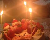 サンタが可愛いクリスマスケーキ作り方3写真