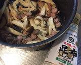 ソーセージとキノコの和風パスタ作り方3写真