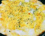 スキレットで卵のモチ入り和風ピザ作り方5写真