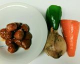 レンジで簡単お弁当♪ミートボール甘酢和え作り方1写真