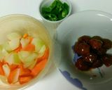 レンジで簡単お弁当♪ミートボール甘酢和え作り方4写真