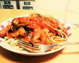 夕飯の【トマト煮スパゲティー】☆作り方15写真