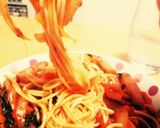 夕飯の【トマト煮スパゲティー】☆作り方16写真