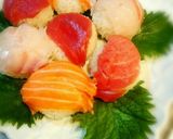 手まり寿司で簡単クリスマスツリー作り方5写真