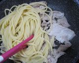 梅マヨ味噌とんパスタ作り方4写真