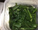 鰹節代わりに麺つゆ！レンジで小松菜お浸し作り方5写真
