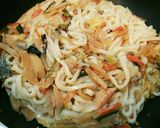 ＊濃い味の野菜炒めの救済リメイクうどん＊作り方4写真