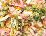 余った汁に白菜ブラスの皿うどん作り方3写真