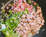 お正月の残り物で、しっとり肉チャーハン作り方3写真
