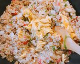 お正月の残り物で、しっとり肉チャーハン作り方6写真