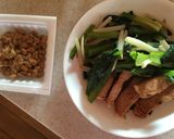 納豆と豚肉の味噌焼きのご飯作り方1写真