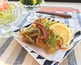 野菜の皮と芯で節約ご馳走♬サクサクべジ天作り方12写真