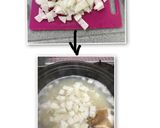 茅の舎だしで作る鶏肉入り七草がゆ作り方3写真