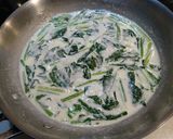 漢飯!ほうれん草明太子クリームパスタ作り方3写真