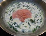 漢飯!ほうれん草明太子クリームパスタ作り方4写真