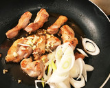 鶏ももとネギのダシ香る和風パスタ作り方5写真