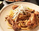 鶏ももとネギのダシ香る和風パスタ作り方6写真