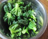 ター菜のオイマヨ炒め作り方1写真